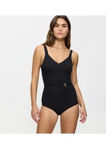 Triumph Damen Badeanzug "Summer Twist OP 01", schwarz, elegant, Gr. 40, Microfaser, Obermaterial: 77% Polyamid, 23% Elasthan, Badeanzüge, Eleganz und