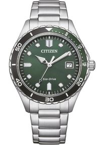 Citizen Herren Solaruhr, silber, Armbanduhren, Armbanduhr, Herrenuhr, Damenuhr, Edelstahlarmband, bis 10 bar wasserd.