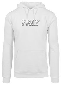 MisterTee Herren Kapuzensweatshirt "MisterTee Herren Pray Hands Hoody", weiß, Gr. XS, unifarben, 65% Baumwolle, 35% Polyester, Sweatshirts