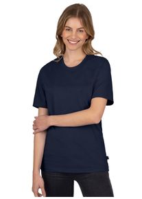TRIGEMA Damen T-Shirt "TRIGEMA T-Shirt aus 100% Baumwolle", blau, Basic, Gr. XL, 100% Baumwolle, Shirts
