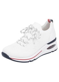 Remonte Damen Slip-On Sneaker, Gr. 42, weiß, Textil, Lederimitat, sportlich, Schuhe, Freizeitschuh, Halbschuh, Slipper mit modischem Keilabsatz