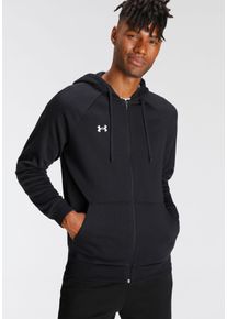 Under Armour Herren Sweatjacke "UA Rival Fleece-Hoodie mit durchgehendem Zip für", schwarz, sportlich, Gr. XXL, Obermaterial: 80% Baumwolle, 20%