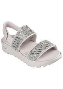Skechers Damen Sandale "ARCH FIT FOOTSTEPS-ENCHANT", Gr. 37, beige, EVA, Glitzer, modisch, Schuhe, mit Luxe Foam