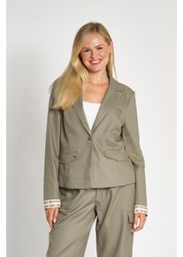 Zhrill Damen Jackenblazer "TRUDI", grün, casual, Gr. L, unifarben, Web, Obermaterial: 77% Polyester, 16% Viskose, 7% Elasthan, Blazer, mit
