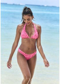 ELBSAND Damen Bikini-Hose "Letra", orange, Gr. 34, bedruckt, Recycling-Polyamid, Badehosen, mit tollem Wording