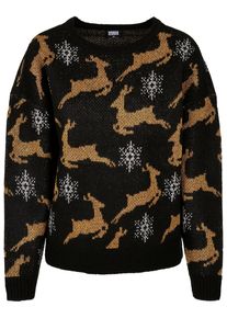 Urban Classics Damen Rundhalspullover "Urban Classics Damen Ladies Oversized Christmas Sweater", schwarz, casual, Gr. 4XL, unifarben, 70% Polyacryl,
