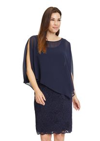 Vera Mont Damen Cocktailkleid "Vera Mont Cocktailkleid mit Spitze", blau, festlich, Gr. 44, Obermaterial: 90% Polyamid, 10% Elasthan. Besatz: 100%