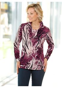 Classic Basics Damen Poloshirt "Shirt", lila, Gr. 38, gemustert, mehrfarbig, 95% Polyester, 5% Elasthan, Shirts