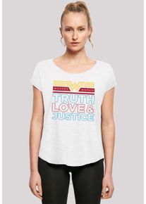 F4NT4STIC Damen T-Shirt "DC Comics Wonder Woman 84 Truth Love And Justice'", weiß, casual, Gr. S, Obermaterial: 100% Baumwolle, Shirts, Print