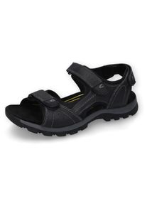 Camel Active Herren Sandale, Gr. 42, schwarz, Leder, Textil, sportlich, Schuhe, Trekkingschuh, Klettschuh mit Klettverschlüssen