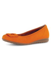 Gabor Damen Ballerina "FLORENZ", Gr. 41, orange, Ziegenveloursleder, unifarben, festlich, Schuhe, Bequemschuh, Businesschuh, Elastikeinfass,