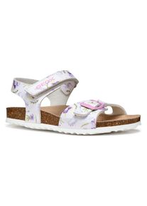 Geox Kinder Sandale "J ADRIEL GIRL", Gr. 27weiß, lila bedruckt, Synthetik, bedruckt, modisch, Schuhe, Mädchen Sandale, Sommerschuh mit Fußbett