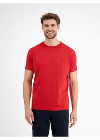 Lerros Herren T-Shirt "Lerros Basic T-Shirt mit Logostitch, unifarben", rot, Gr. XXL, 100% Baumwolle, Shirts