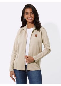 Casual Looks Damen Shirtjacke "Sweatjacke", beige, Gr. 36, unifarben, 100% Baumwolle, Shirts