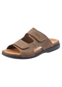 Rieker Herren Pantolette, Gr. 42, braun, Leder, unifarben, casual, Schuhe, Sommerschuh, Strandschuh, Hausschuh mit weicher Innensohle