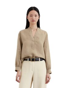 Marc O'Polo MARC O'POLO Damen Langarmbluse "aus reinem Leinen", beige, elegant, Gr. 40, unifarben, Obermaterial: 100% Leinen, Blusen