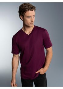 TRIGEMA Herren T-Shirt "TRIGEMA V-Shirt DELUXE Baumwolle", rot, Basic, Gr. M, 100% Baumwolle, Shirts