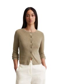 Marc O'Polo MARC O'POLO Damen Cardigan "aus Baumwoll-Leinen-Slub-Garn", beige, casual, Gr. XXS, unifarben, Obermaterial: 90% Baumwolle, 10% Leinen, Strickjacken