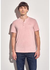Street One MEN Herren T-Shirt, orange, casual, Gr. S, unifarben, Stoff, 50% Polyester, 38% Baumwolle, 12% Viskose, Shirts, aus softem Materialmix