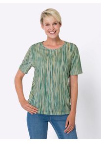 Classic Basics Damen Kurzarmshirt "Kurzarm-Shirt", bunt, Gr. 48, gemustert, gestreift, mehrfarbig, 100% Polyester, Shirts