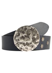 Damen Ledergürtel, blau, casual,modisch, Gr. 85, RETTUNGSRING BY SHOWROOM 019, unifarben, Leder, Gürtel, mit austauschbarer Schließe »Vollmond Silber«