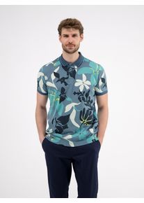 Lerros Herren Poloshirt "Lerros Poloshirt, sommerlich-floral gemustert", blau, Gr. XL, 100% Baumwolle, Shirts