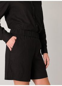 Base Level Damen Shorts, schwarz, casual, Gr. 48, Obermaterial: 55% Leinen, 45% Viskose, Hosen