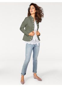 Heine Damen Jerseyblazer "Jersey-Blazer", grün, Gr. 44, 95% Baumwolle, 5% Elasthan, Blazer