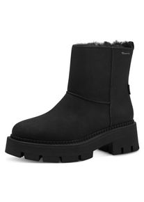 Tamaris Damen Winterboots, Gr. 38, schwarz, Nubuklederimitat, unifarben, casual, Schuhe, Blockabsatz, Winterstiefelette, Outdoorschuh mit Duo