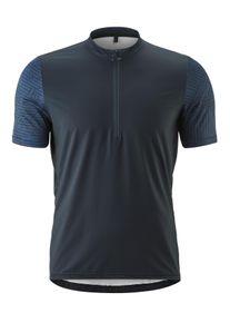 Gonso Herren Radtrikot "Adventure Jersey Halfzip M", blau, Gr. S, 88% Polyester (recycelt), 12% Elasthan, Trikots, Herren Fahrradtrikot kurzarm,