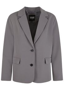 Urban Classics Damen Allwetterjacke "Urban Classics Ladies Long Blazer", grau, casual, Gr. M, unifarben, 94% Polyester, 6% Elasthan, Jacken