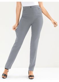 Classic Basics Damen Stretch-Hose, grau, Gr. 27, unifarben, 72% Viskose, 25% Polyamid, 3% Elasthan, Hosen