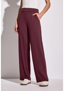 Street One Damen Stoffhose, rot, casual, Gr. 40, unifarben, Stoff, 95% Viskose, 5% Elasthan, Hosen, im Loose Fit