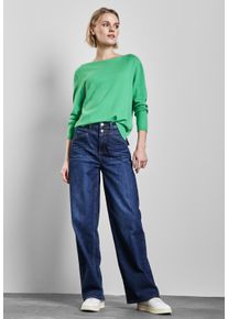 Street One Damen Strickpullover, grün, casual, Gr. 38, unifarben, Stoff, 50% Viskose, 28% Polyester, 22% Polyamid, Pullover, aus Feinstrick