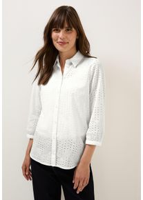 Cecil Damen Hemdbluse, weiß, casual, Gr. XS, unifarben, Web, 100% Baumwolle, Blusen, aus reiner Baumwolle