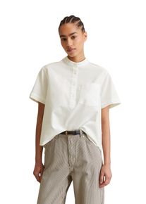 Marc O'Polo Damen Kurzarmbluse "aus Baumwoll-Oxford", weiß, Gr. XL, MARC O'POLO DENIM, unifarben, Obermaterial: 100% Baumwolle, Blusen
