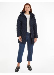 Tommy Hilfiger Damen Steppmantel "CHEVRON MW PADDED COAT", blau, casual, Gr. S, unifarben, Web, Obermaterial: 100% Polyamid. Futter: 100% Polyester.