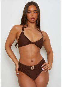 MODA MINX Damen Balconette-Bikini "Amour Knot", braun, elegant, Gr. XS, unifarben, 82% Polyamid, 18% Elasthan, Bikini-Sets, mit modischer Schnürung