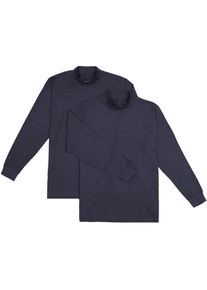 Ragman Herren Stehkragenshirt, blau, casual, Gr. XXXL, Baumwolle, Shirts