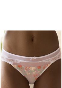 Lascana Damen Slip, Gr. 36, weiß, Mesh, Spitze, Obermaterial: 82% Polyamid, 11% Polyester, 7% Elasthan, Unterhosen, aus Mesh mit zarter