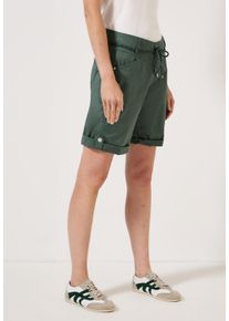 Cecil Damen Shortsschwarz balmy khaki, casual, Gr. 25, unifarben, Web, Obermaterial: 98% Baumwolle, 2% Elasthan; Band: 100% Polyester, Hosen, Middle