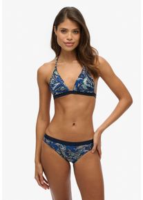 Superdry Damen Triangel-Bikini-Top "PRINT TRIANGLE BIKINI TOP"navy leaf paisley, casual, Gr. XL, bedruckt, Obermaterial: 82% Polyester, 18% Elasthan,