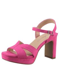 ANISTON SHOES Damen High-Heel-Sandalette, Gr. 41, pink, Textil, Veloursleder, elegant, Schuhe, Sommerschuh, Abendsanale, Plateau - NEUE KOLLEKTION