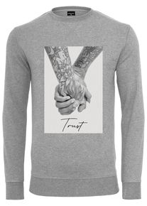 MisterTee Herren Rundhalspullover "MisterTee Herren Trust 2.0 Crewneck", grau, casual, Gr. M, unifarben, 60% Baumwolle, 40% Polyester, Pullover