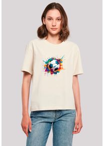 F4NT4STIC Damen T-Shirt "Bunte Fußball Grafik", weiß, casual, Gr. XS, Obermaterial: 100% Baumwolle, Shirts, Premium Qualität