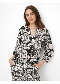 Brax Damen Klassische Bluse "Style VELIA", schwarz, Gr. 42, 100% Leinen, Blusen