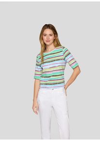 Rabe Damen Rundhalsshirt, grün, casual, Gr. 50, bedruckt, gestreift, Jersey, Obermaterial: 92% Baumwolle, 8% Elasthan, Shirts, mit grafischem