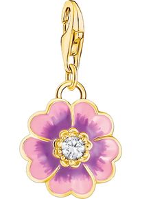 Thomas Sabo Damen Charm-Einhänger "Charm Flower, 2208-496-7, 2208-565-7", gold, Silber 925 (Sterlingsilber), Charms, mit Zirkonia (synth.) oder