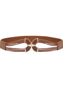 Lascana Damen Taillengürtel "Stretchgürtel", braun, feminin,modisch, Gr. 85, unifarben, Lederimitat, Gürtel, Bauchgürtel, Schmuckgürtel,