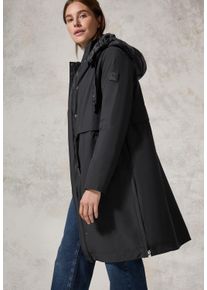Cecil Damen Trenchcoat, schwarz, casual, Gr. XL, unifarben, Obermaterial: 87% Polyamid, 13% Elasthan, Mäntel, mit Kapuze